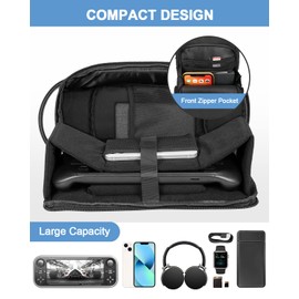 Soulgo Carrying Case Compatible with Steam Deck, Steam Deck OLED/ASUS ROG Ally X & Accessories - Protective Shoulder Bag Pouch with Multi-Pocket Fit Console, AC Charger, Dock for Travel(Black)