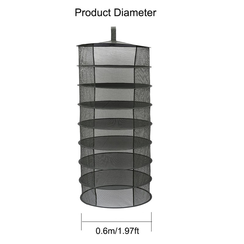 8 Layers Hanging Basket Folding Drying Rack Dry Net Opening