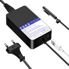 FSKE Surface Pro Charger 44W 15V 2.58A Surface Power Charger for Surface Pro 6/Pro 5/Pro 4/Pro 3, Surface Laptop 1/2/3, Surface Book 1/2, Surface Go with USB Port