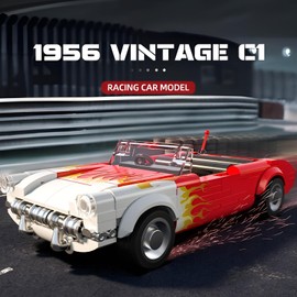 SymGrpu Vintage Sports Car Building Blocks Kit, 1956 C1 Car Model Building Set, City Racing Car Clamping Blocks, Car Vehicle Construction Toy for Adults Teenagers from 14 Years, 249 Pieces