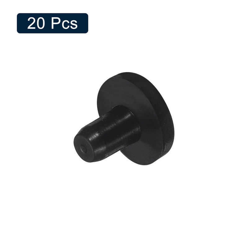 sourcing map 20 Pieces Black Rubber Stopper, J5 Waterproof Plug