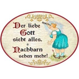Echtholz by Kaltner Präsente Schild Türschild aus Holz BIERGARTEN (Biergarten) im Antik Design