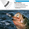 Yonihawk Fishing Bobber Stopper,6 in 1 Rubber Float Sinker Stops,Black