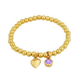 Hurley Burley Gold Plated Birthstone Charm Ball Bracelet