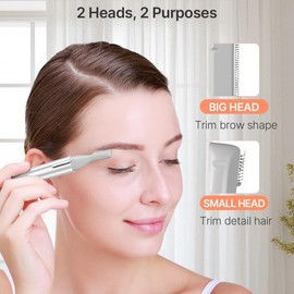 TOUCHBeauty AG-1658Y Recortador de Cejas y Vello Facial de Precisión Resistente al Agua Plata