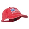 American Flag Embroidered Washed Cap - Red OSFM