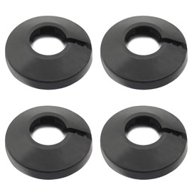 MroMax Fit 3/4" Black Plastic PP Pipe Cover, 20mm (0.79") 4Pcs Flange Water Pipe Decoration Escutcheon, Snap-On Cap for Kitchen Valve, Sink Toilet Inflow Pipes, to Hide Gaps and Update Plumbing Look