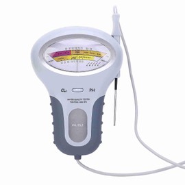 YWBL-WH Pool Water Quality Analyzer with CL2 Chlorine and PH Sensor, Multifunctional Pool Water Meter Chlorine pH Water Meter with LCD Display, Swimming Pool Water Quality Tester