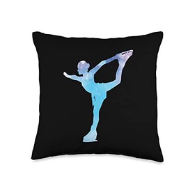 skating ice skating sport ice rink ice ice rink Figure Ice Skating Throw Pillow, 16x16, Multicolor