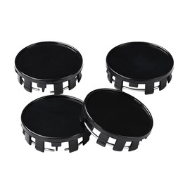 Blueshyhall Set of 4 wheel hub caps, black, OD: 54 mm, ID: 51 mm, car wheel hub cover, car wheel hub decoration