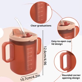 GD HUA Schnabeltasse Senioren Für Ältere Menschen, 300ml Schnabeltasse Senioren mit Griff,Trinkbecher für Senioren,Wasserbecher 2 Griffe,Duckbill Cup Strohhalmbecher mit Doppeltem Verwendungszweck
