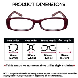 Edge I-Wear Pack 4 Assorted Colors Women's Rectangular Frame Readers with Floral Print 31983 (2.50, Assorted Colors)