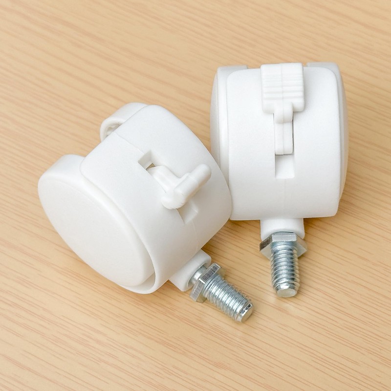 4 PCS Swivel Universal Casters Wheels with Brakes,Furniture Castor (White)