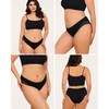 LEVAO 6 Pack Black Cotton Underwear Womens Soft Stretch Lace