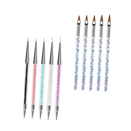 Mikinona Home Nail Art Pen Kit 10pcs Crystal Pen Points Drill Thread Nail Art Brush