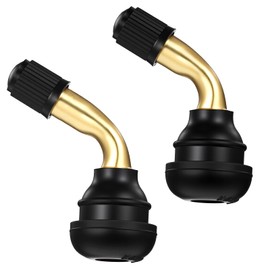 4 Pcs PVR60/PVR70 Valve Stem Bent 90 Degree Angled Brass Stems Bent 90 Degree Angled Snap-in Rubber Base Motorcycle Scooter ATV Go Kart Fits Tubeless Tire Rim