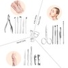 Manicure Pedicure Set Nail Clipper, 17 Piece Stainless Steel Tools