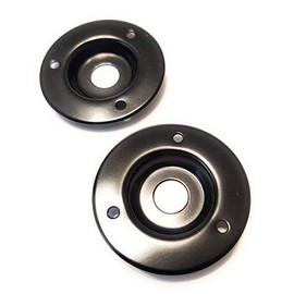 Axegrinderz 2 Pack Round Metal Speaker Jack Plates for Amplifier Cabinets 1/4 inch Black Finish 2 inch Diameter
