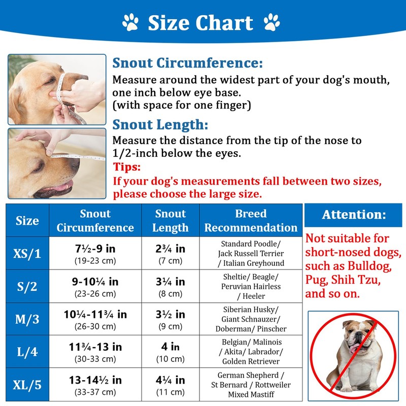 Mayerzon Dog Muzzle, Breathable Basket Muzzles for Small, Medium, Large