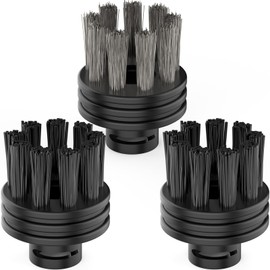 CB-08C Replacement 2 Pack Nylon Brushes & 1 Pack Brass Brush for Steam Cleaner, Replacement Steam Cleaner Accessories for Multi-Surface Cleaning, Ideal for Sink, Grill, Toilet, Floor, Car, Fridge