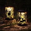 1-Pack Solar LED Lantern Outdoor Hanging Lamp Wrought Iron Deer