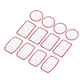 sourcing map 60pcs Sublimation Patch Blank, 3 Shape Fabric Iron-on Blank Heat Transfer Repair Patch for DIY Crafts Caps Clothes, White with Red Border