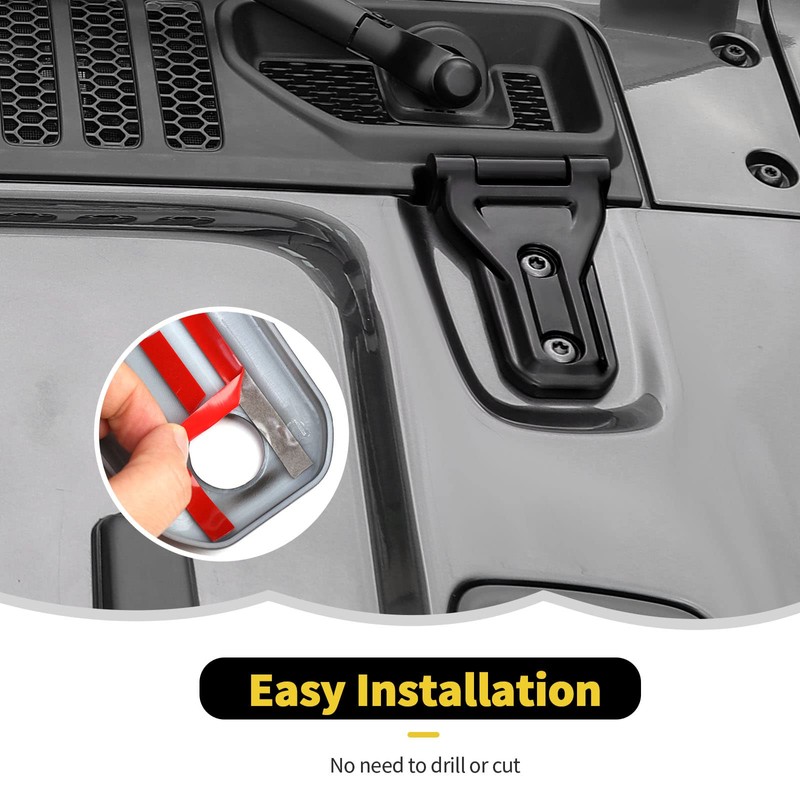 RT-TCZ Hood Hinge Cover Exterior Decoration Kits Accessories for Jeep