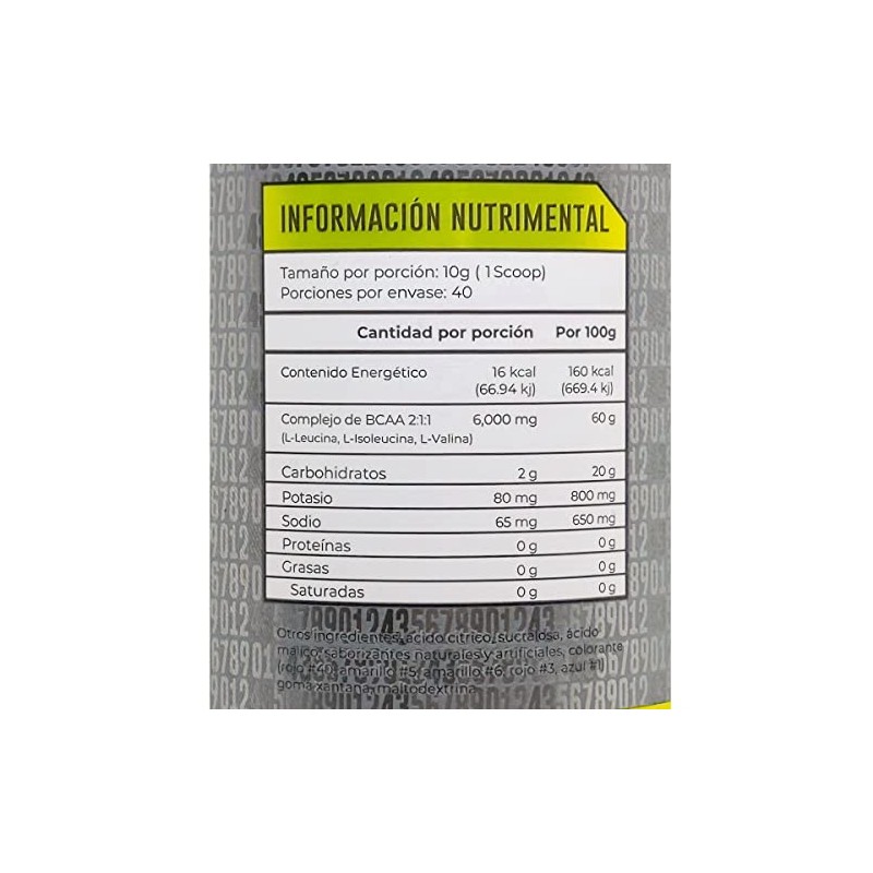 Aminoácidos BCAAs Piña Mango 400 Grs 40 Servicios 43 Supplements