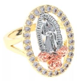 neXxtten Gold Tone Gold Plated Ring With Clear Rhinestone - RG1005-10