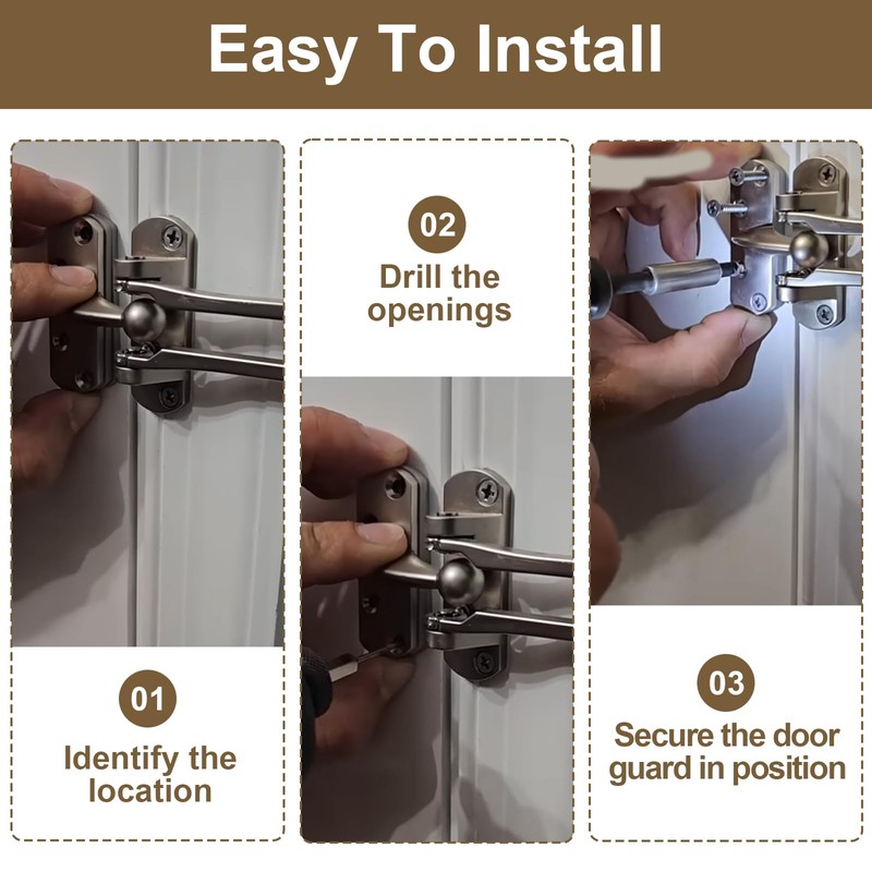 U 10309 Swing Bar Lock for Hinged Swing-in Doors,Door Guard