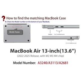 UESWILL Compatible with MacBook Air 13 inch M4 M3 M2 Case 2022-2025 Model A3240 A3113 A2681 with 13.6" Liquid Retina Display Touch ID, Matte Hard Shell Case Cover + Microfiber Cloth, Rainbow