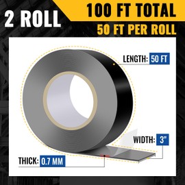 VIVIDA Butyl Joist Tape for Decking 3" × 50' (2 Roll), Waterproof Deck Joist Butyl Sealant Tape for Wood Beams, Roof
