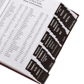 SKYDUE Bible Tabs - 100 Laminated Tabs for Women and Men, Study Index, Book Labels (Black)