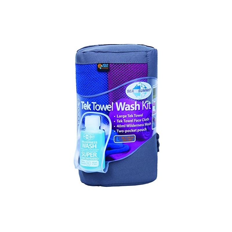 Sea To Summit Tek Towel Wash Kit - Cobalt Blue