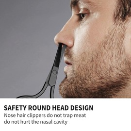 Tijeras de cejas mejoradas, tijeras pequeñas, tijeras de pelo de nariz, diseño de punta redonda, no dañan la cavidad nasal. Tijeras profesionales de aseo para cabello, pestañas, nariz, cejas, bigote
