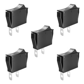 SCOOYUCK Pack of 5 Rocker Switches, SPST 13.5 mm x 30 mm 2 Pole On/Off 12 V 24 V 125 V 250 V Toggle Switch for Car Boat Household Appliances