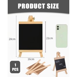 KGDUYC 1 Piece Chalkboard Easel, Borderless Chalkboard Minimalist Stand, Solid Wood, for Chalk - Small Chalkboard for Table, Chalkboard for Pine (16 x 29)