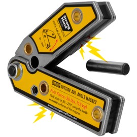 Adjustable Angle Magnetic Square, Angle 30°-270°, Inside/Outside Magnets, Angle Setting Pin, Mag. Pull Force 26 lbs, Welding Square, "4.7", MLA450, Strong Hand Tools