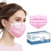 Generic 50 Pack Pink Disposable Face Mask for Adults, Solid