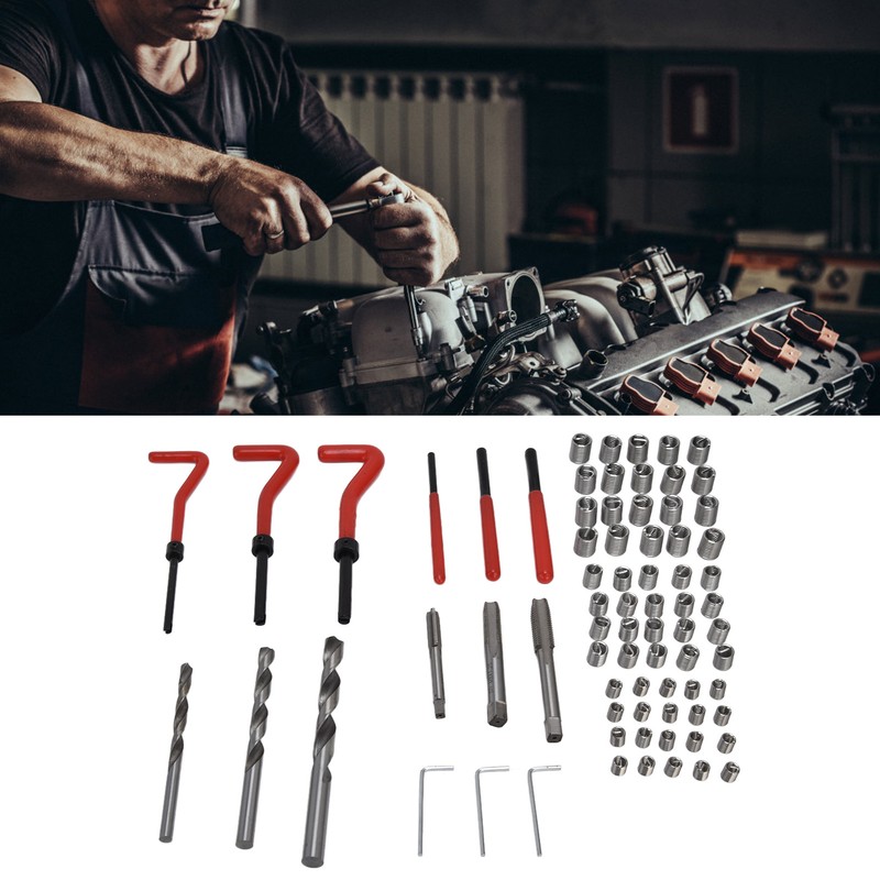 75Pcs Thread Repair Kit Restore Tool Spanner Wrench Twist Drill
