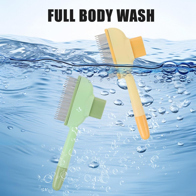 LALASTYLE 2PCS Self-cleaning Hair Flea Comb Grooming Brush, Pet Hair