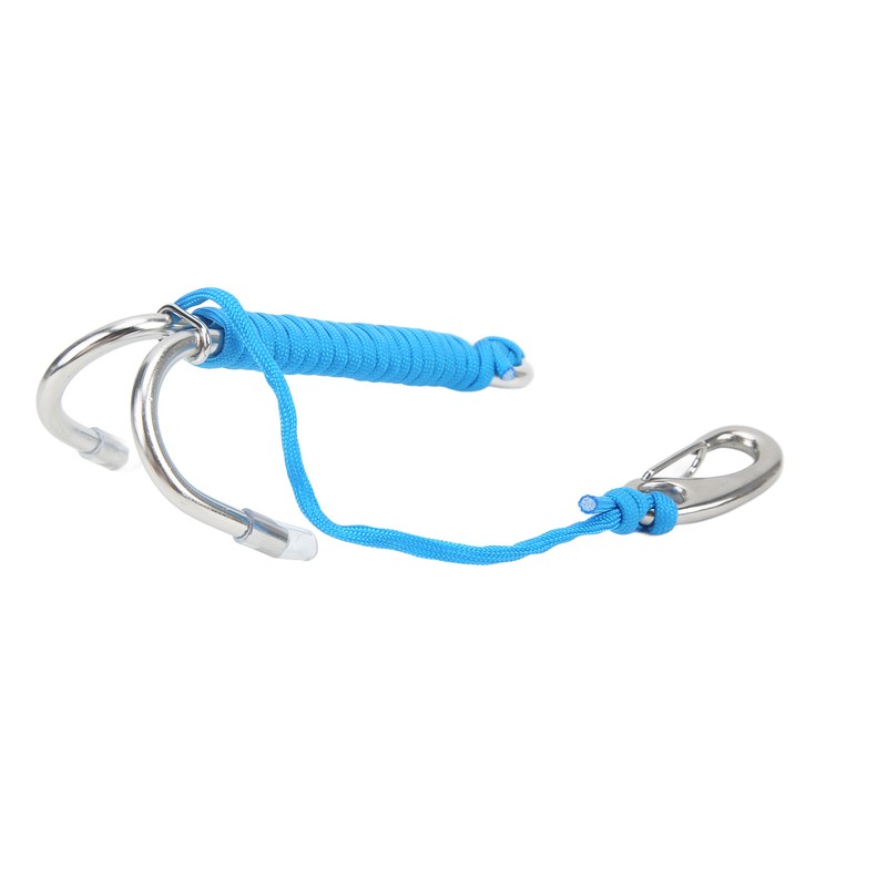 Diving Hooks Stainless Steel Double Reef Hook with Spiral Coil