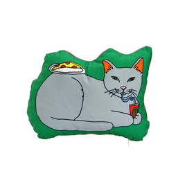 MIDORI KOMATSU ENJOY C&D CLUB CUSHION "CAT/GREEN" The Enjoy C&D Club Cushion "Cat/Green"
