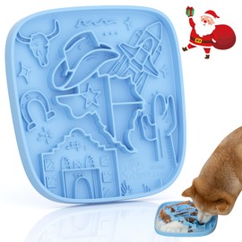 Puzzle Feeder Silicone Lick Mat for Dogs,Rich and Innovative Textured Dog Food Mat,Slow Feeder Dog Mat for All Breed Dogs, Ideal Size to Hold 3 Cups of Variety Food,Dishwasher and Microwave Safe,Blue