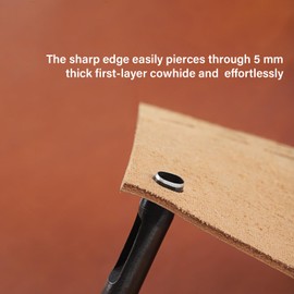 WUTA Oval Leather Hole Punch,Belt Hole Punch for Leather,Leather Punch Cutter Tool for Belt Watch Band,Leather DIYHole Punch Tool(5 * 16mm)