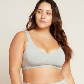 Boody Padded Shaper Crop Bra, Light Grey Marl / XL