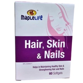 Glowing Skin | Thriving Hair and Nails | Natural Beauty | Canadian Product | 60 Soft Gels