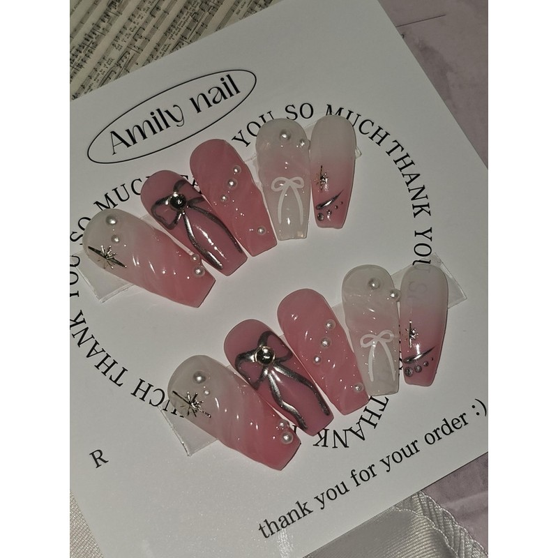 Pearlade [Handmade Nail Tips] Emily Nail - Short Oval /
