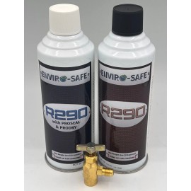Envirosafe R290 Refrigerant UPRIGHT CHARGE K-28 VALVE CANS/with Proseal/Prodry & Tap