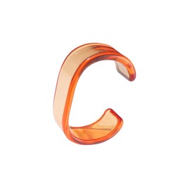 Pingyongchang Acrylic Colorful Resin Geometric Simple Open Bracelet Transparent Wide Cuff Bangle -(20MM) orange